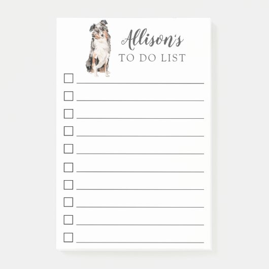 Australian Shepherd Dog, gepersonaliseerd om lijst Post-it® Notes (Voorkant)