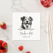 Australian Shepherd Dog Gepersonaliseerde Drinken  Servet (Insitu)