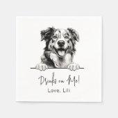 Australian Shepherd Dog Gepersonaliseerde Drinken  Servet (Voorkant)
