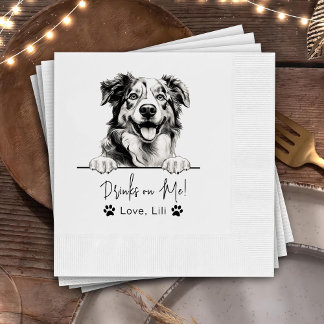 Australian Shepherd Dog Gepersonaliseerde Drinken Servet