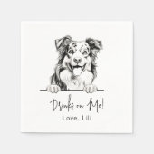 Australian Shepherd Dog Gepersonaliseerde Drinken  Servet (Voorkant)