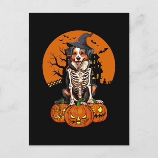 Australian Shepherd Dog Halloween Feestdagenkaart (Voorkant)