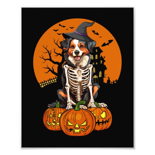 Australian Shepherd Dog Halloween Foto Afdruk (Voorkant)
