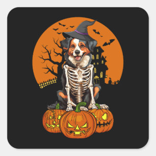 Australian Shepherd Dog Halloween Vierkante Sticker