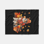 Australian Shepherd Dog Herfst Sjaal Leopard Pompo Fleece Deken (Voorkant (Horizontaal))