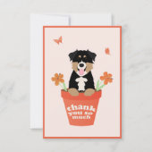 Australian Shepherd Dog in Flower Pot Bedankkaart (Voorkant)