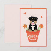 Australian Shepherd Dog in Flower Pot Bedankkaart (Voorkant / Achterkant)