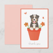 Australian Shepherd Dog in Flower Pot Bedankkaart (Voorkant / Achterkant)