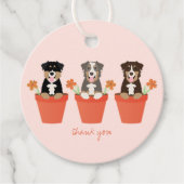 Australian Shepherd Dog in Flower Pot Dank u Bedankjes Labels (Voorkant)