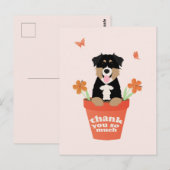 Australian Shepherd Dog in Flower Pot Dank u Briefkaart (Voorkant / Achterkant)