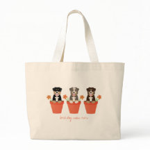 Australian Shepherd Dog in Flower Pot