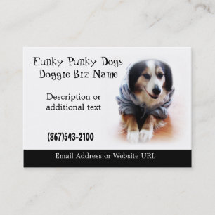 Australian Shepherd Dog in Hoodie Card Visitekaartje