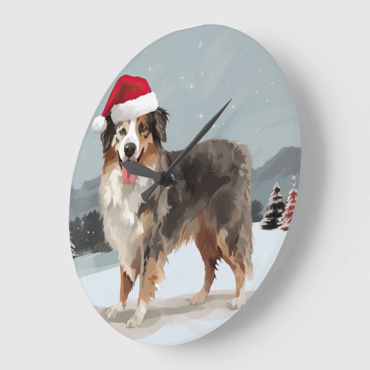 Australian Shepherd Dog in Sneeuwkerst Grote Klok (Hoek)