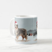 Australian Shepherd Dog in Sneeuwkerst Koffiemok (Voorkant links)