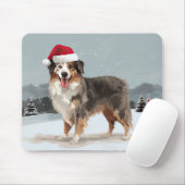 Australian Shepherd Dog in Sneeuwkerst Muismat (Met muis)