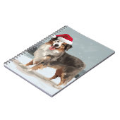 Australian Shepherd Dog in Sneeuwkerst Notitieboek (Linkerzijde)