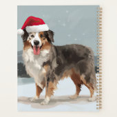 Australian Shepherd Dog in Sneeuwkerst Planner (Achterkant)