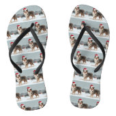 Australian Shepherd Dog in Sneeuwkerst Teenslippers (Voetbed)