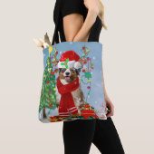 Australian Shepherd Dog in Sneeuwkerst Tote Bag (Dichtbij)