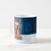 Australian Shepherd Dog in Snow-kerstcadeau Koffiemok (Voorkant links)