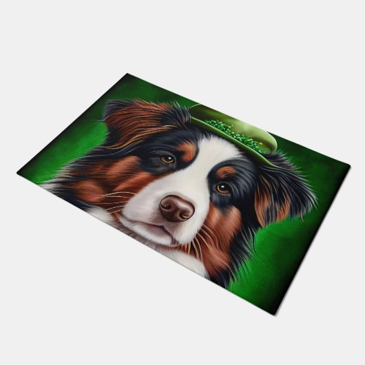 Australian Shepherd dog in St. Patrick's Day Dress Deurmat (Schuin)