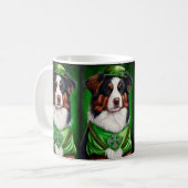 Australian Shepherd dog in St. Patrick's Day Dress Koffiemok (Voorkant links)