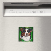Australian Shepherd dog in St. Patrick's Day Dress Magneet (Insitu (Vaatwasser))