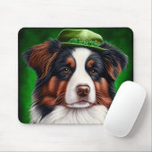 Australian Shepherd dog in St. Patrick's Day Dress Muismat (Met muis)