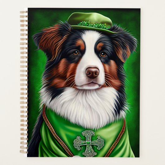 Australian Shepherd dog in St. Patrick's Day Dress Planner (Voorkant)