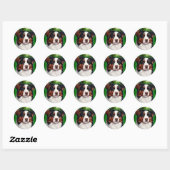 Australian Shepherd dog in St. Patrick's Day Dress Ronde Sticker (Vel)