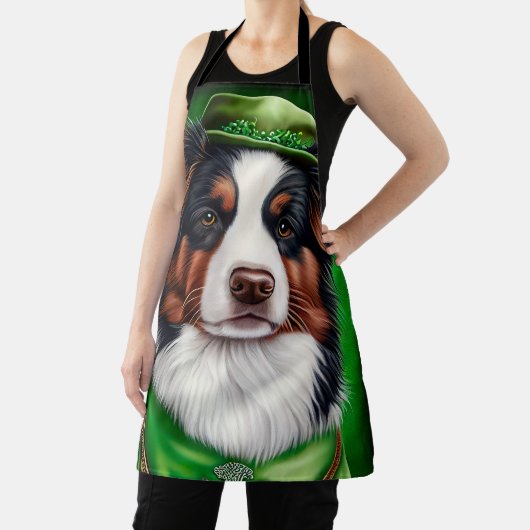 Australian Shepherd dog in St. Patrick's Day Dress Schort (Insitu)