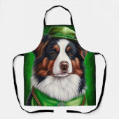 Australian Shepherd dog in St. Patrick's Day Dress Schort (Voorkant)