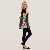 Australian Shepherd dog in St. Patrick's Day Dress Tote Bag (Op model)
