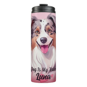 Australian Shepherd Dog is mijn Valentijn naam Thermosbeker