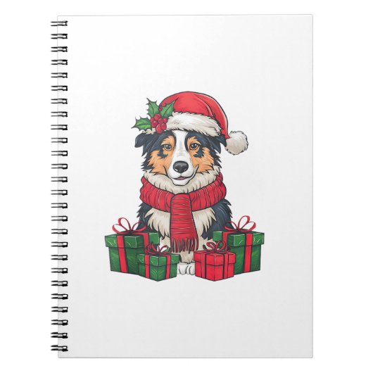 Australian Shepherd Dog kerstfeestjes Notitieboek (Voorkant)