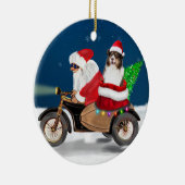 Australian Shepherd Dog kerstkerstkerstman Keramisch Ornament (Rechts)