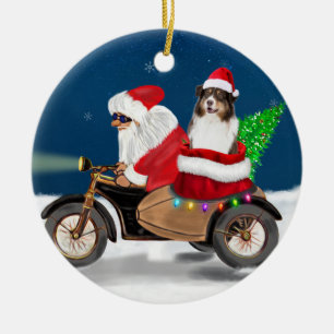 Australian Shepherd Dog kerstkerstkerstman Keramisch Ornament