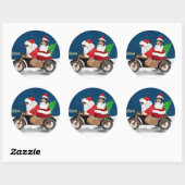 Australian Shepherd Dog kerstkerstkerstman Ronde Sticker (Vel)