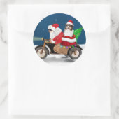 Australian Shepherd Dog kerstkerstkerstman Ronde Sticker (Tas)