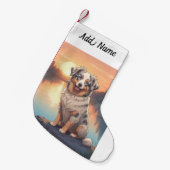 Australian Shepherd Dog Kleine Kerstsok (Voorkant (Hangend))