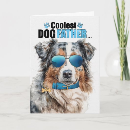 Australian Shepherd Dog Koudste Dad Vaderdag Feestdagen Kaart (Voorkant)