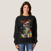 Australian Shepherd Dog licht Santa Hat Sweater C (Voorkant volledig)