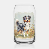 Australian Shepherd Dog Merle Long Tail Blikvorm Glas (Achterkant)