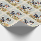 Australian Shepherd Dog Merle Long Tail Cadeaupapier (Hoek)
