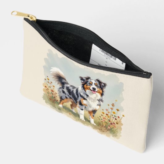 Australian Shepherd Dog Merle Long Tail Etui (Open)