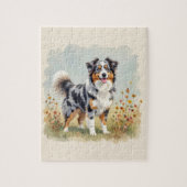 Australian Shepherd Dog Merle Long Tail Legpuzzel (Verticaal)
