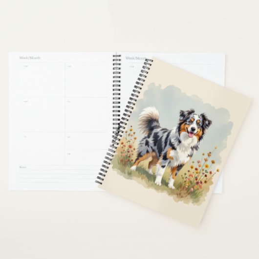 Australian Shepherd Dog Merle Long Tail Planner (Display)