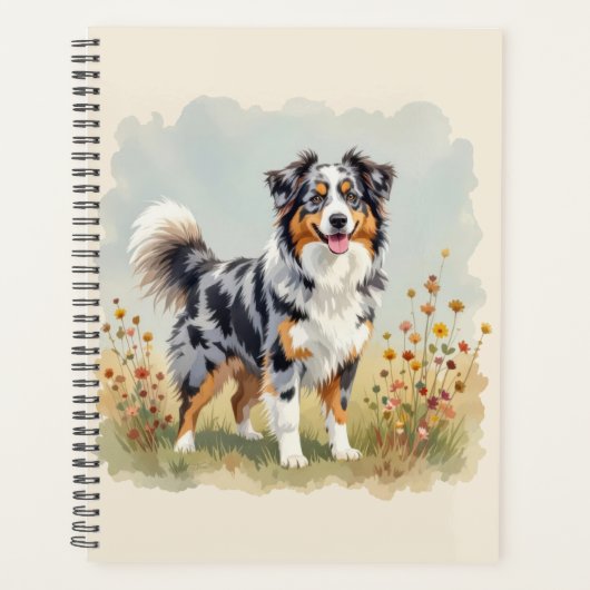 Australian Shepherd Dog Merle Long Tail Planner (Voorkant)