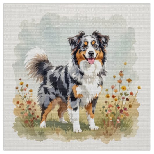 Australian Shepherd Dog Merle Long Tail Stof (Swatch)