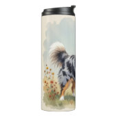 Australian Shepherd Dog Merle Long Tail Thermosbeker (Gedraaid links)